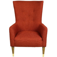 HomeRoots 488568 37 x 28 x 30 in. Orange & Natural Solid Color Lounge Chair