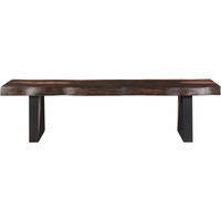 HomeRoots 522082 70 in. Dark Brown & Black Solid Wood Dining Bench