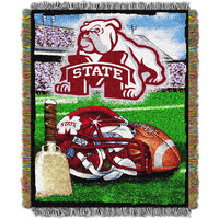 Northwest NCAA Mississippi State Bulldogs Unisex-Adult Woven Tapestry Throw Blanket, 48  x 60 , Home Field Advantage