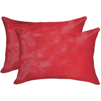 HomeRoots Decor 12  X 20  X 5  Firecracker 2 Pack Cowhide Pillow