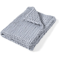 Donna Sharp Thro Blanket - Chunky Knit Blue Contemporary Decorative Thro Blanket ith Over-Sized Loop Pattern