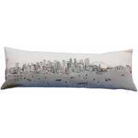 HomeRoots Cream 45  White Seattle Daylight Skyline Lumbar Decorative Pillow