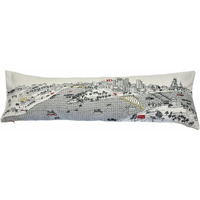 HomeRoots Cream 45  White Pittsburgh Daylight Skyline Lumbar Decorative Pillow