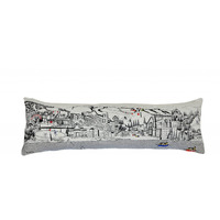 HomeRoots Cream 45  White Vail Daylight Skyline Lumbar Decorative Pillow