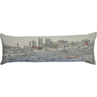 HomeRoots Cream 45  White Nashville Daylight Skyline Lumbar Decorative Pillow