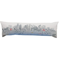 HomeRoots Cream 45  White Boston Daylight Skyline Lumbar Decorative Pillow