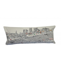 HomeRoots Cream 35  White Nashville Daylight Skyline Lumbar Decorative Pillow