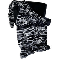 Plutus Brands Black White Galaxy Faux Fur Luxury Throw Blanket