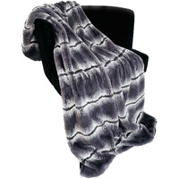 Plutus Brands Charcoal Fluffy Fields Faux Fur Luxury Throw Blanket