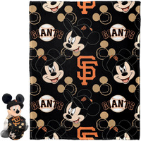 The Northwest Company 1COB/3121A/0026/RET Disney-MLB 40X50 Silk Throw Blanket and Hugger Mickey - Sf Giants