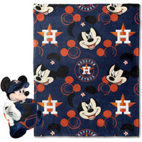 The Northwest Company 1COB/3121A/0013/RET: Disney-MLB 40X50 Silk Throw Blanket and Hugger Mickey - Astros