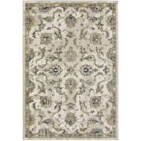 HomeRoots 509869 6 x 9 ft. Beige Gold Blue & Gray Oriental Power Loom Stain Resistant Rectangle Area Rug