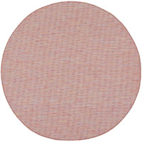 HomeRoots 522523 8 ft. Dark Red Power Loom Round Area Rug