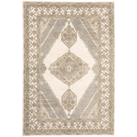 HomeRoots 510119 5 x 7 ft. Beige & Ivory Oriental Power Loom Stain Resistant Rectangle Area Rug