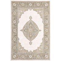 HomeRoots 510148 8 x 10 ft. Beige Ivory Tan Gold Gray & Green Oriental Power Loom Stain Resistant Rectangle Area Rug