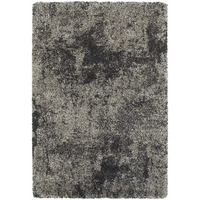 HomeRoots 507861 8 x 11 ft. Charcoal Silver & Gray Abstract Shag Power Loom Stain Resistant Rectangle Area Rug