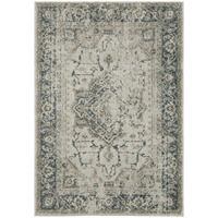 HomeRoots 508165 8 x 11 ft. Gray Blue & Teal Oriental Power Loom Stain Resistant Rectangle Area Rug