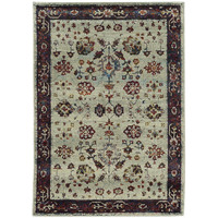 HomeRoots 509967 9 x 12 ft. Stone & Red Oriental Power Loom Stain Resistant Rectangle Area Rug