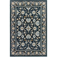 HomeRoots 508385 10 x 13 ft. Navy Caramel & Ivory Oriental Power Loom Stain Resistant Rectangle Area Rug