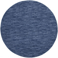 HomeRoots 479536 8 x 8 ft. Navy Blue Round Non Skid Indoor & Outdoor Area Rug