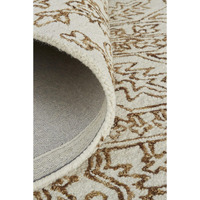 HomeRoots 512224 5 x 8 ft. Blue Ivory & Green Wool Floral Hand Tufted Handmade Stain Resistant Rectangle Area Rug