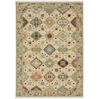 HomeRoots 509198 8 x 11 ft. Oriental Power Loom Stain Resistant Area Rug with Fringe Multi Color