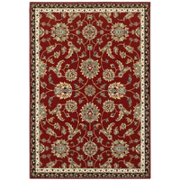 HomeRoots 509132 8 x 11 ft. Red Black Blue Ivory Green & Salmon Oriental Power Loom Stain Resistant Rectangle Area Rug