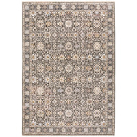 HomeRoots 509439 6 x 9 ft. Gray & Ivory Oriental Power Loom Stain Resistant Rectangle Area Rug with Fringe