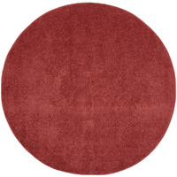 HomeRoots 479804 4 x 4 ft. Brick Red Non Skid Indoor & Outdoor Round Area Rug