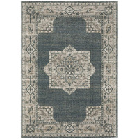 HomeRoots 508186 3 x 5 ft. Blue & Beige Oriental Power Loom Stain Resistant Rectangle Area Rug