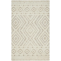 HomeRoots 512797 8 x 10 ft. Ivory & Tan Wool Geometric Hand Tufted Handmade Stain Resistant Rectangle Area Rug