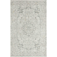 HomeRoots 483028 8 x 10 ft. Ivory Gray & Taupe Floral Power Loom Stain Resistant Rectangle Traditional Area Rug