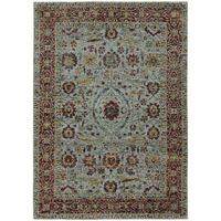 HomeRoots 510000 3 x 5 ft. Blue Red Green & Gold Oriental Power Loom Stain Resistant Rectangle Area Rug