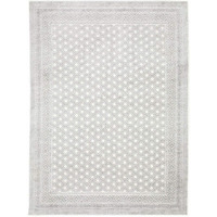 HomeRoots 507935 6 x 9 ft. White & Gray Oriental Power Loom Stain Resistant Rectangle Area Rug