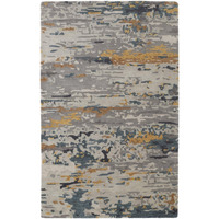 HomeRoots 513617 9 x 12 ft. Gray Yellow & Blue Wool Abstract Hand Tufted Handmade Stain Resistant Rectangle Area Rug