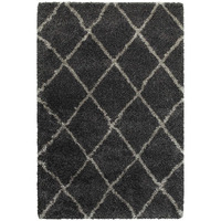 HomeRoots 507888 6 x 9 ft. Charcoal & Gray Geometric Shag Power Loom Stain Resistant Rectangle Area Rug