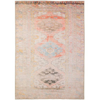 HomeRoots 509786 8 x 10 ft. Oriental Power Loom Stain Resistant Rectangle Area Rug Pink & Blue