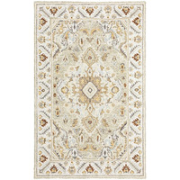 HomeRoots 508108 8 x 10 ft. Ivory Beige Gold & Muted Gray Oriental Hand Tufted Handmade Stain Resistant Rectangle Area Rug