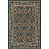 HomeRoots 509115 4 x 6 ft. Navy Blue Green Red Ivory & Yellow Oriental Power Loom Stain Resistant Rectangle Area Rug