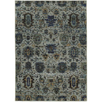 HomeRoots 510071 3 x 5 ft. Blue & Navy Oriental Power Loom Stain Resistant Area Rug