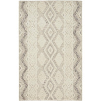 HomeRoots 512777 9 x 12 ft. Ivory Taupe & Gray Wool Geometric Hand Tufted Handmade Stain Resistant Rectangle Area Rug