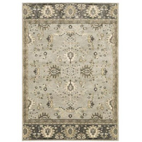 HomeRoots 508849 8 x 11 ft. Gray Brown Tan & Beige Oriental Power Loom Stain Resistant Rectangle Area Rug