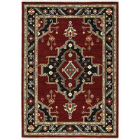 HomeRoots 509225 5 x 8 ft. Oriental Power Loom Stain Resistant Area Rug with Fringe Multi Color