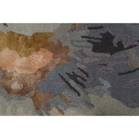 HomeRoots 513384 5 x 8 ft. Gray Blue & Orange Wool Floral Hand Tufted Handmade Rectangle Area Rug