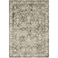 HomeRoots 508838 6 x 9 ft. Gray Beige Tan & Brown Oriental Power Loom Stain Resistant Rectangle Area Rug