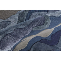 HomeRoots 514870 5 x 8 ft. Gray Taupe & Blue Wool Abstract Hand Tufted Handmade Rectangle Area Rug