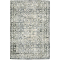 HomeRoots 509678 8 x 10 ft. Blue Ivory & Gray Oriental Power Loom Stain Resistant Rectangle Area Rug