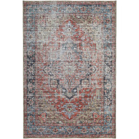 HomeRoots 478950 4 x 6 ft. Rust Oriental Distressed Stain Resistant Rectangle Area Rug