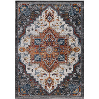 HomeRoots 531953 9 x 12 ft. Brown Medallion Power Loom Rectangle Area Rug