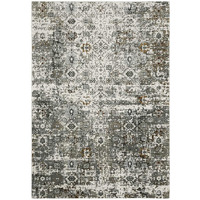 HomeRoots 508918 5 x 8 ft. Ivory Grey Charcoal Rust Gold & Brown Oriental Power Loomed Stain Resistant Area Rug